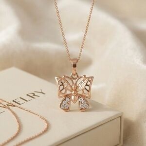 Butterfly Necklace | 18k Gold Plated CZ Stone Luxury Jewelry